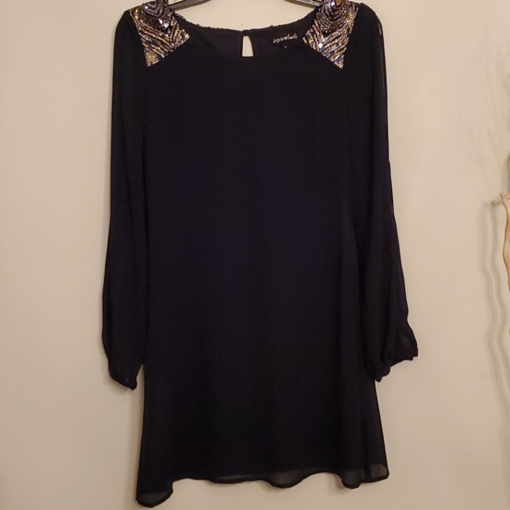Sequin Hearts Navy Blue Mini Dress